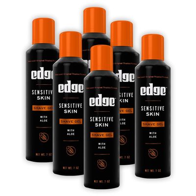 Edge Shave Gel for Men Sensitive Skin - 7 Ounce (Pack of 6) by Edge