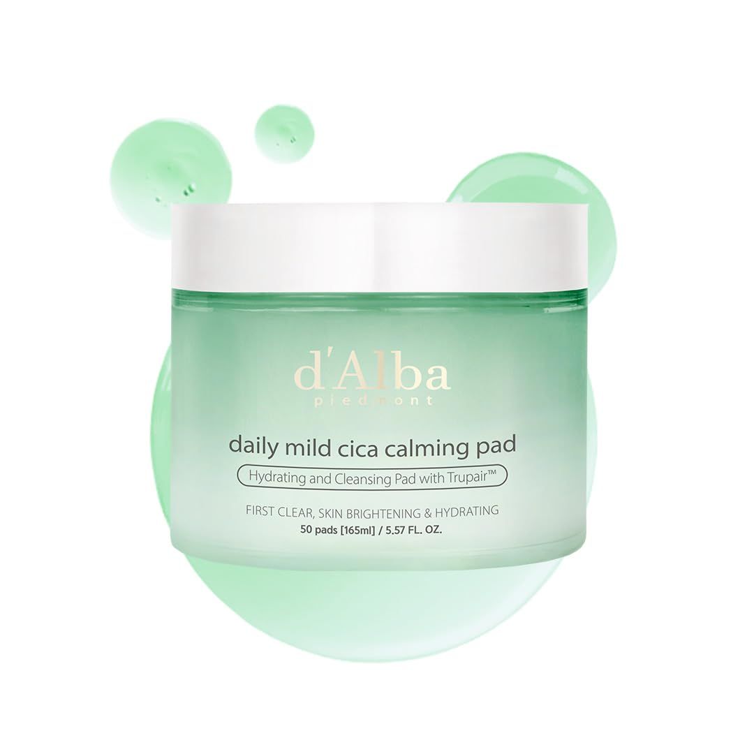 d'alba Piedmont Daily Mild Cica Calming Pad, Calming and Soothing Pads, Gentle Exfoliation
