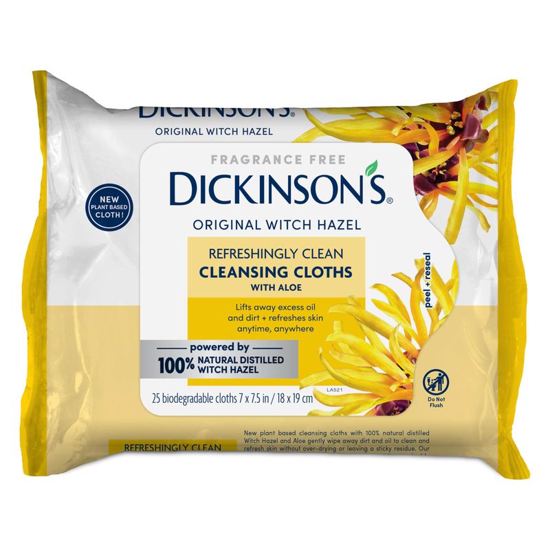 Dickinson&#39;s Original Refreshingly Clean Daily Cleansing Cloths, Witch Hazel and Aloe, 25 Count