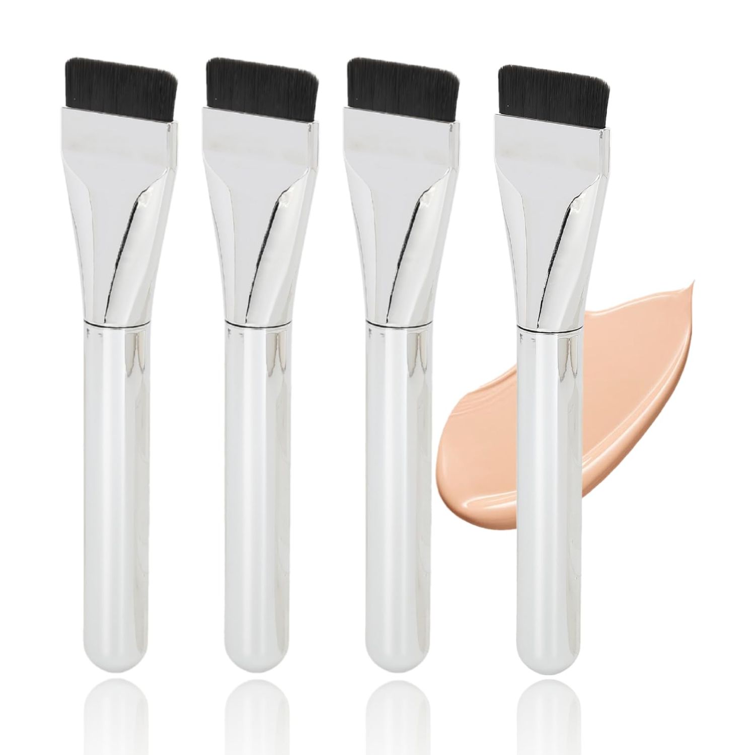 4pcs Super Thin Blade Makeup Brush, Soft Flat Makeup Brushes, Brush for Liquid Makeup Concealer Brush DIY Facial Mask Brush, Quickly Makeup