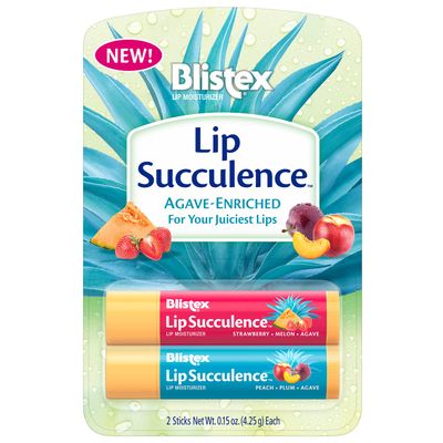 Blistex Lip Succulence Hydrating Agave-Enriched Lip Moisturizer Lip Balm 2-count