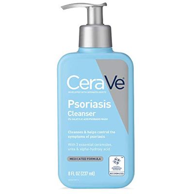 CeraVe Cleanser for Psoriasis Treatment, With Salicylic Acid for Dry Skin Itch Relief &amp; Latic Acid for Exfoliation, Fragrance Free &amp; Allergy Tested, 8 Ounce