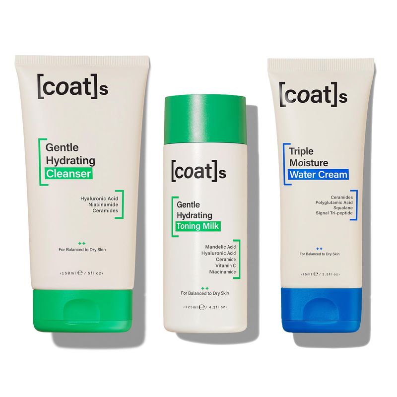 Coats Skinsentials Bundle - Cleanser 5 oz, Toner 4.2 oz &amp; Moisturizer 2.5 oz - 3-Step Regimen Protects the Skin Barrier with Ceramides, For Women and Men