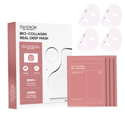Collagen Deep Hydrating Overnight Mask, Pore Minimizing, Firming &amp; Anti-Aging, Restores Elasticity, Improves Skin, Wrinkle Lifting, 34g x 4-pack