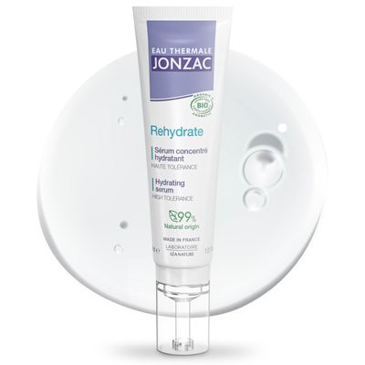 Eau Thermale Jonzac Rehydrate Organic Pure Hyaluronic Acid Hydrating Serum for Face - 24H Hydration - Plump and Repair Dehydrated Skin - Safe for Sensitive Skin - 1.01 fl oz
