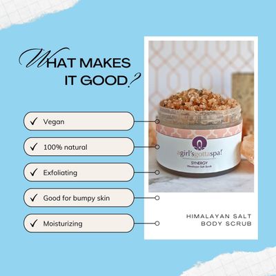 A Girl's Gotta Spa! Synergy Himalayan Salt Body Scrub Infused with Lavender Essential Oil, Exfoliates and Moisturizes Skin, 10 oz Includes Wooden Spoon