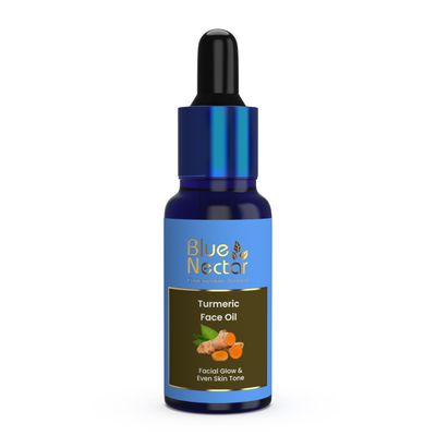 Blue Nectar Turmeric Facial Oil for Even Skin | Plant Based Skin Glow | Tan Removal Face Serum for Women &amp; Men (16 Herbs,1 Fl Oz)
