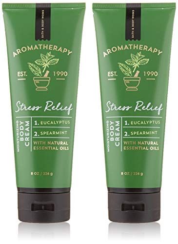 Bath &amp; Body Works Aromatherapy Stress Relief Eucalyptus Spearmint Body Cream 8.0 oz, 226g (2 Pack)