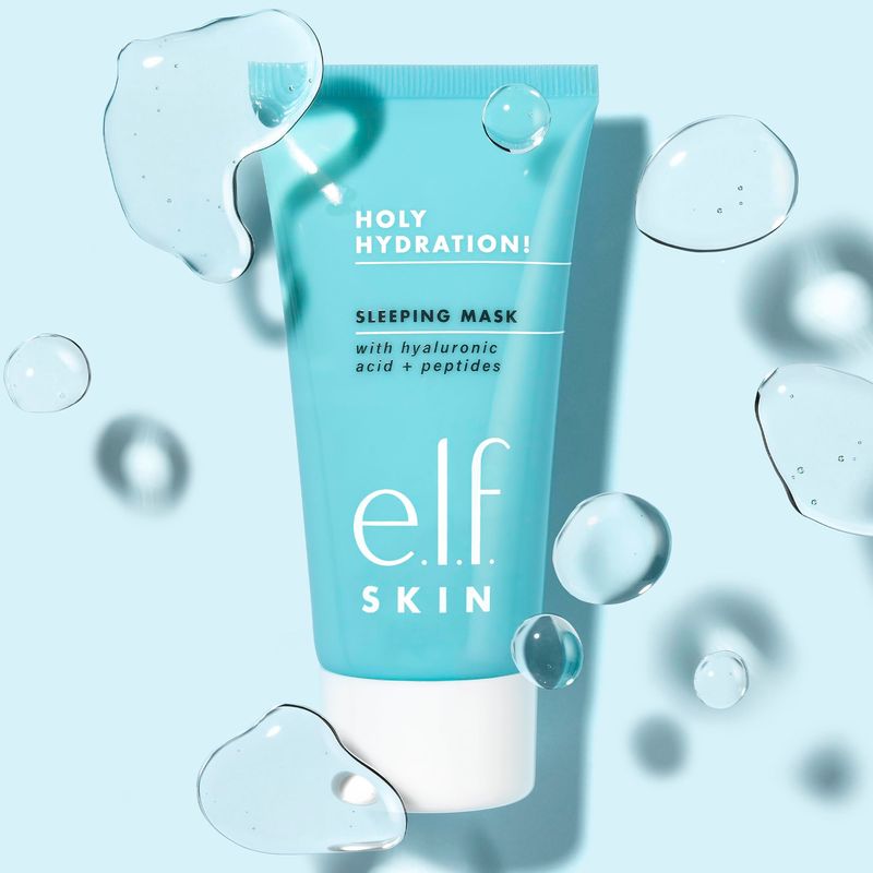 e.l.f. Holy Hydration! Sleep Mask, Ultra-Hydrating Dual-Use Face Mask, Replenishes &amp; Nourishes Dry Skin for a Plumped Up Complexion, 2.7 Fl Oz (80mL)