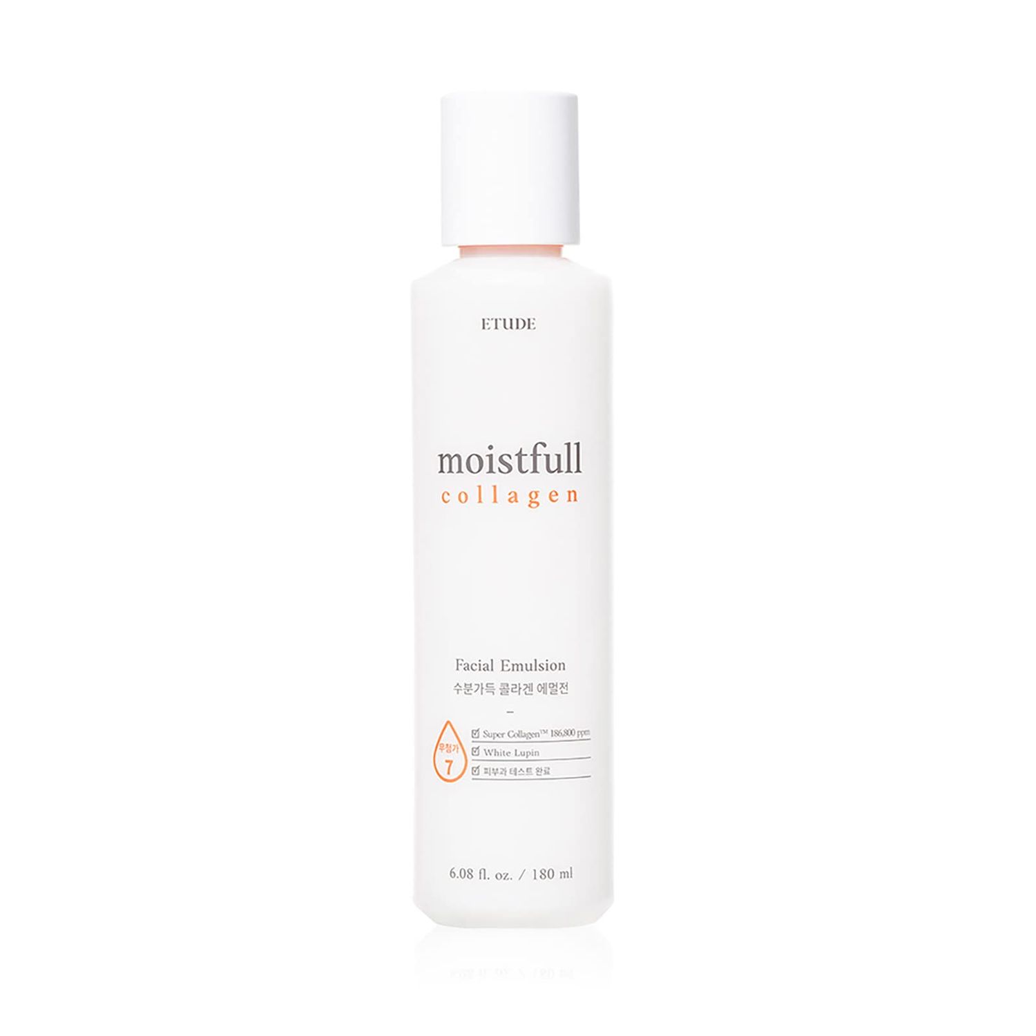 Etude Moistfull Collagen Emulsion 180ml (6.08 fl. oz) 21AD| Korean Skin Care Hydration Fomula for Healthy Skin | Small Particles of The Super Collagen Water, Kbeauty, Skin Care, Perfect for Gift