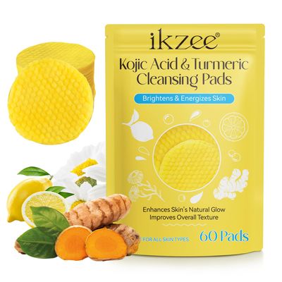 Generic Kojic Acid &amp; Turmeric Cleansing Pads, Turmeric &amp; Kojic Acid Pads, Turmeric Cleansing Pads For Face &amp; Body, Balance Skin Oil And Water -60PCS