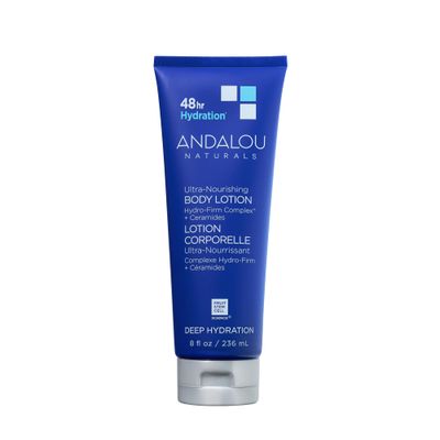 Andalou Naturals Body Lotion, Deep Hydration Lotion for Dry Skin, Ultra-Nourishing Skin Care with Hyaluronic Acid &amp; Ceramides, Body Cream for Softer, More Supple &amp; Glowing Skin, 8 fl oz