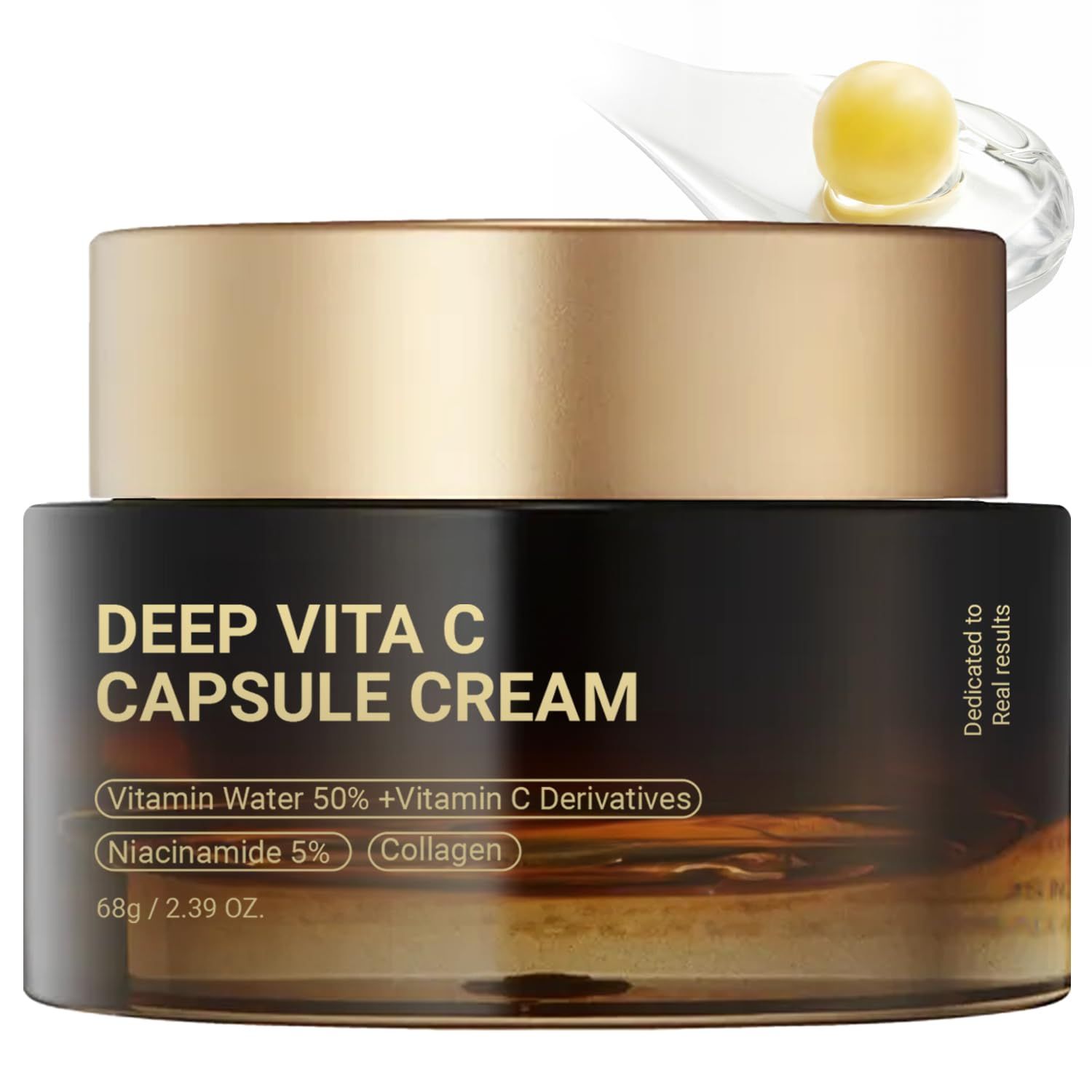 Green Luxe Deep Vita C Capsule Cream - Vitamin C Capsule Face Moisturizer Gel with Collagen &amp; Niacinamide - Anti Wrinkles, Firming, Repairing, Hydrating Skin Care 2.39 oz