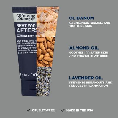 Grooming Lounge Best for Last Aftershave - Soothing After Shave Balm - Instantly Calms Irritated Skin - Refreshing Facial Moisturizer - Ideal for Sensitive Skin - Non-Greasy - Fragrance Free - 5 oz