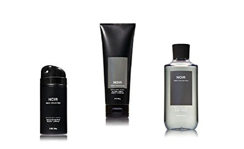 Bath and Body Works Noir Men&#39;s Collection 3 Piece Set Includes 3.7 oz Deodorizing Body Spray, 8 oz Ultra Shea Body Cream, 10 oz 2-IN-1 Hair &amp; Body Wash