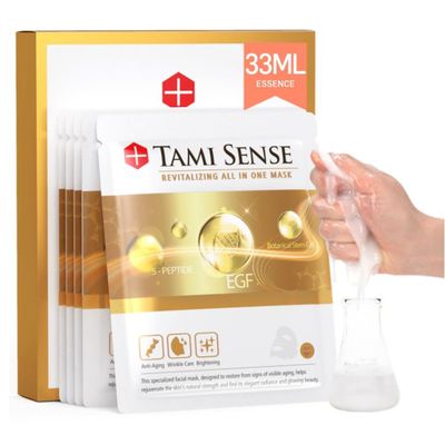 FAMENITY 33ml Essence Best Moisturizing Face Mask For Korean Skincare - Sheet Masks with 33ml Serum Vitamin B Complex Rice Extract Collagen &amp; Face Moisturizer for women men (5 Masks)