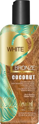 Devoted Creations White 2 Bronze Coconut - Color Enhancing Dark Bronzing Tanning Lotion with Coconut Water &amp; Coconut Oil 8.5 oz.