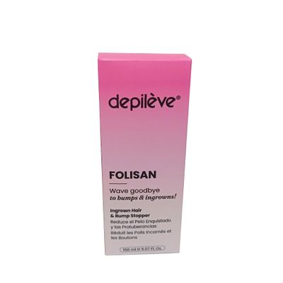 Depileve Folisan - Post Wax Oil, Relieves Razor Burn, Razor Bumps and ingrown Hair, Astringent, Skin Moisturizer, Gentle exfoliator, 5 Ounce Bottle