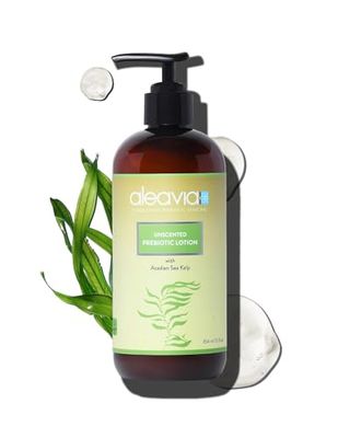 Aleavia Unscented Prebiotic Body Lotion - Fragrance-Free, All-Natural Moisturizing Body Lotion - Sulfate-Free Lotion for Sensitive Skin - 12 Oz