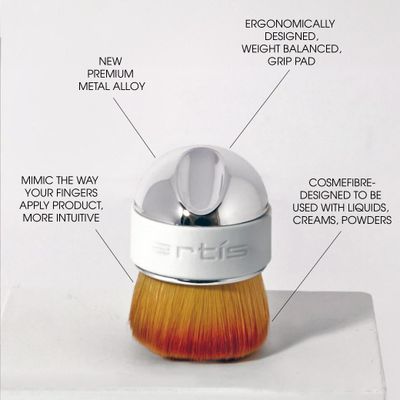 Artis Elite Mirror Mini Palm Makeup Brush | Luxury Synthetic Cosmefibre Brush | Ideal for foundation, SPF, Skincare | Use with liquids, powders, and creams | Creates a Streak-free application