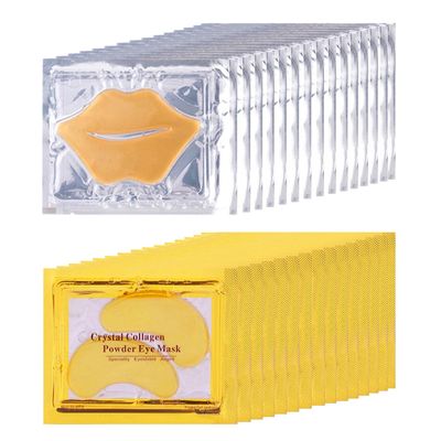 30 Pairs 24K Gold Eye Masks &amp; Collagen Lip Masks, Crystal Collagen Eye Patches for Puffy Eyes, Reducing Fine Lines, Cooling Collagen Skin Care Eye Patches for Dark Circles