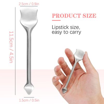 DOERDO Double Headed Blackhead Remover Stainless Steel Pore Cleaning Tools Skin Care Tools for Cleaning, Stiring, Smearing, 4.5x0.9inch