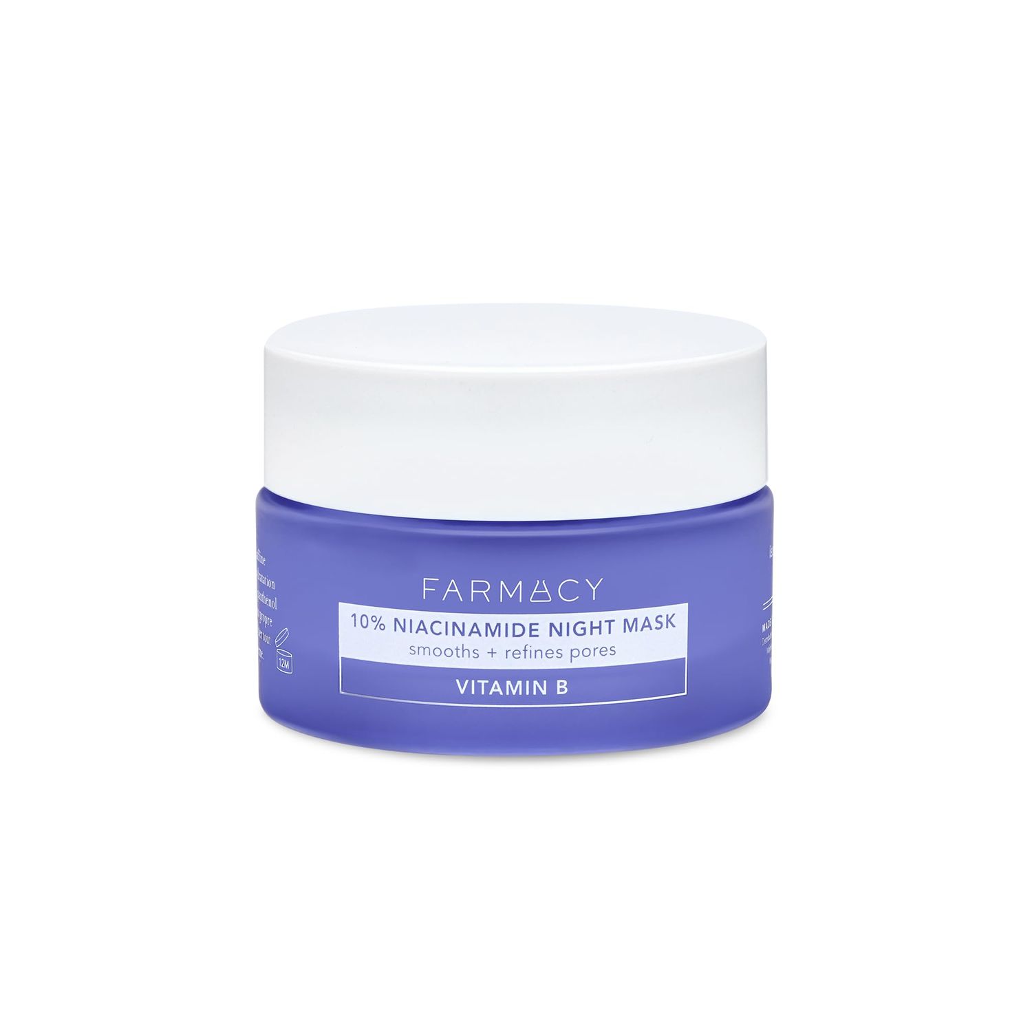 Farmacy Niacinamide Overnight Face Mask - Pore Refining Facial Mask with 10% Niacinamide - Replenishes Moisture Barrier with 3% Panthenol + Blueberry Seed Oil for Soft, Supple Skin (25ml)