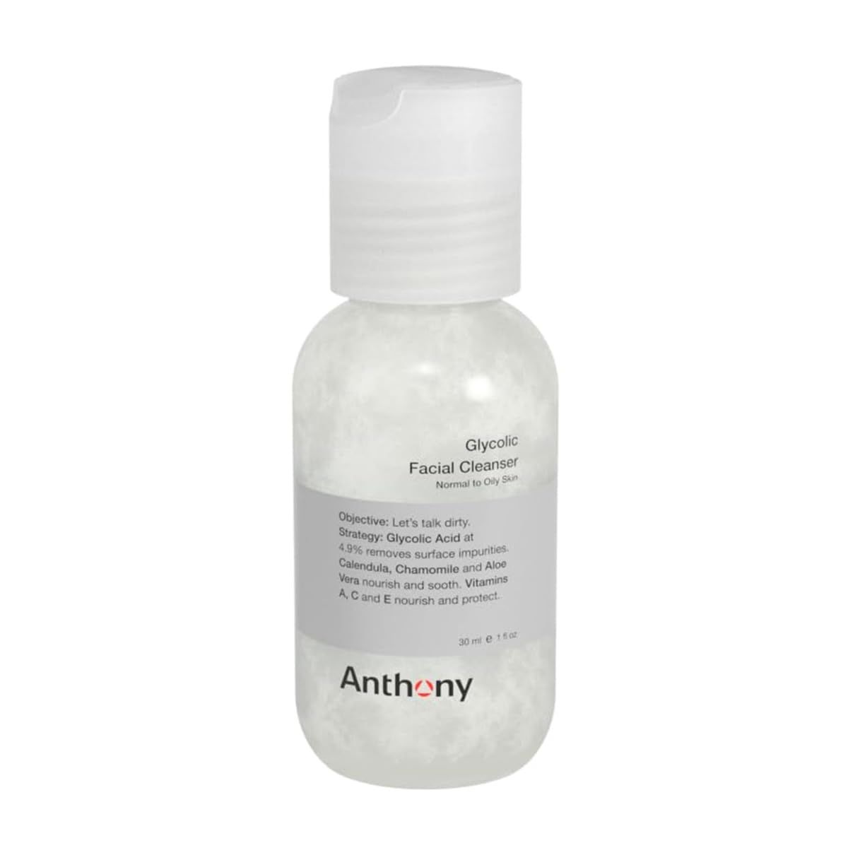 Anthony Glycolic Facial Cleanser for Men - Daily Cleansing Face Wash and Shave Prep - Hydrating, Exfoliating, and Gentle on Sensitive Skin - Non-foaming 1 Fl Oz
