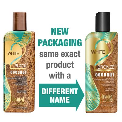 Devoted Creations White 2 Bronze Coconut - Color Enhancing Dark Bronzing Tanning Lotion with Coconut Water &amp; Coconut Oil 8.5 oz.