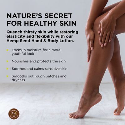 Hand &amp; Body Lotion, Lavender Scent - 16 oz. - Soothe Dry Skin - Argan Oil, Hemp Seed Oil - Light, Non-Greasy Formula - Vegan &amp; Cruelty Free