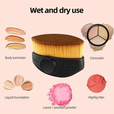 AirWos Foundation Makeup Brush Dolphin shape Kabuki Hexagon Face Blush Liquid Powder Foundation Brush for Blending Liquid, Cream or Flawless Powder Cosmetics with Storage Case