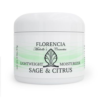 Florencia Sage &amp; Citrus Lightweight Moisturizer - Oil-Free Hydrating Face Cream for Sensitive, Oily, Acne-Prone Skin - Plant-Based, Fast-Absorbing Moisturizer for Combination Skin
