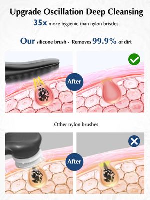 Face Scrubber Facial Cleansing Brush: COSLUS Silicone Portable Waterproof Rechargeable Face Wash Brush, 4 Cleansing Modes, Electric Face Exfoliator for Men Women Cleaning, Exfoliating, Massaging