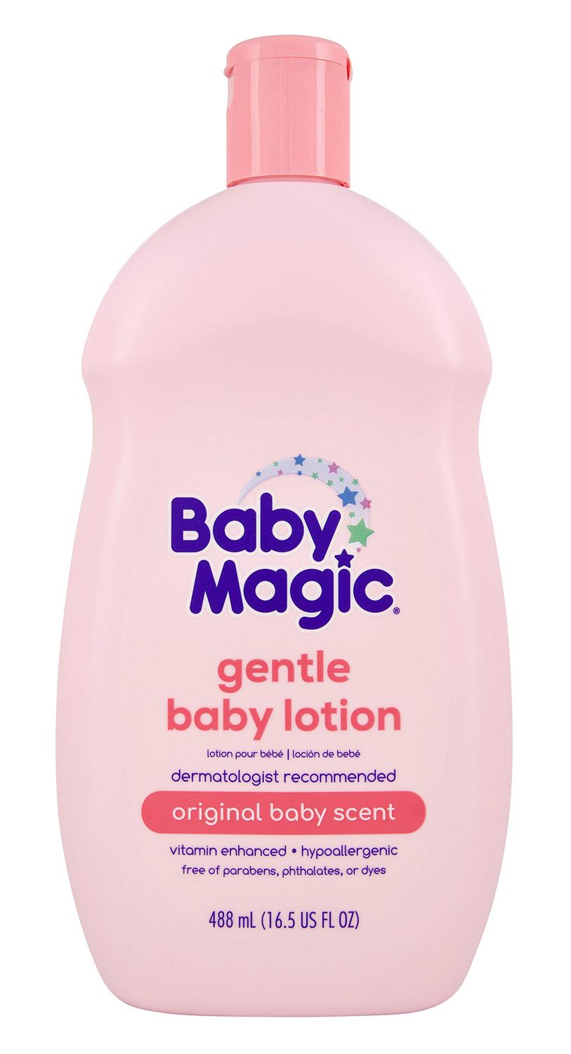 Baby Magic Gentle Baby Lotion, Vitamins &amp; Aloe, Free of Parabens, Phthalates, Sulfates and Dyes, Camellia Oil &amp; Marshmallow Root Original Scent, 16.5 Fl Oz