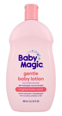 Baby Magic Gentle Baby Lotion, Vitamins &amp; Aloe, Free of Parabens, Phthalates, Sulfates and Dyes, Camellia Oil &amp; Marshmallow Root Original Scent, 16.5 Fl Oz
