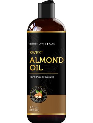 Brooklyn Botany Sweet Almond Oil - 100% Pure and Natural for Skin, Hair, Face - Carrier for Essential Oils, Aromatherapy and Massage - 8 fl Oz