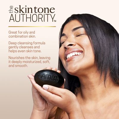 Ambi African Black Soap Face &amp; Body Bar, Cleans and Nourishes Skin, Rinses Clear, 5.3 Ounce