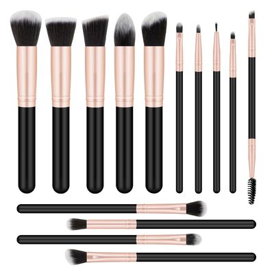 Generic Makeup Brushes Professional Set,Synthetic Bristles for Foundation Powder Eyeshadow Brush Concealers Blush Face Make up Brushes Kit 14pcs., Black