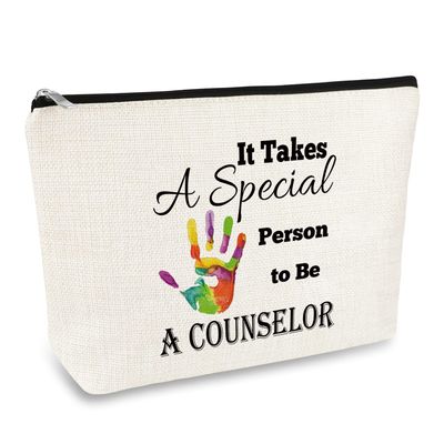 Counselor Gift Makeup Bag for Women Appreciation Gift for Counselor Teacher Cosmetic Bag Counselor Thank You Gift Christmas Graduation Birthday Gift for Counselor Teacher Pouch