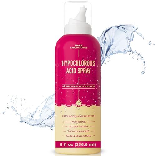 BASE LABORATORIES Hypochlorous Acid Spray for Face &amp; Skin | 8 oz | Magic Facial Spray Daily Skin Repair Solution for Sensitive Skin, Redness, Irritations, Eczema, Acne. Hypochlrous HOCL Molecule Spray