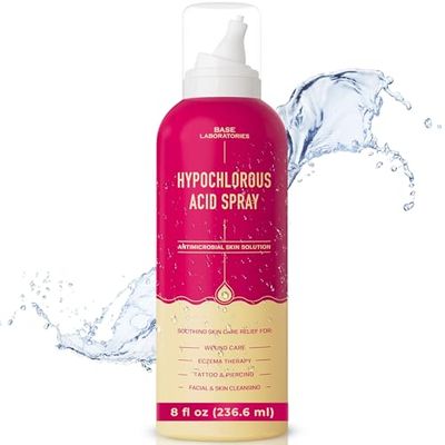BASE LABORATORIES Hypochlorous Acid Spray for Face &amp; Skin | 8 oz | Magic Facial Spray Daily Skin Repair Solution for Sensitive Skin, Redness, Irritations, Eczema, Acne. Hypochlrous HOCL Molecule Spray