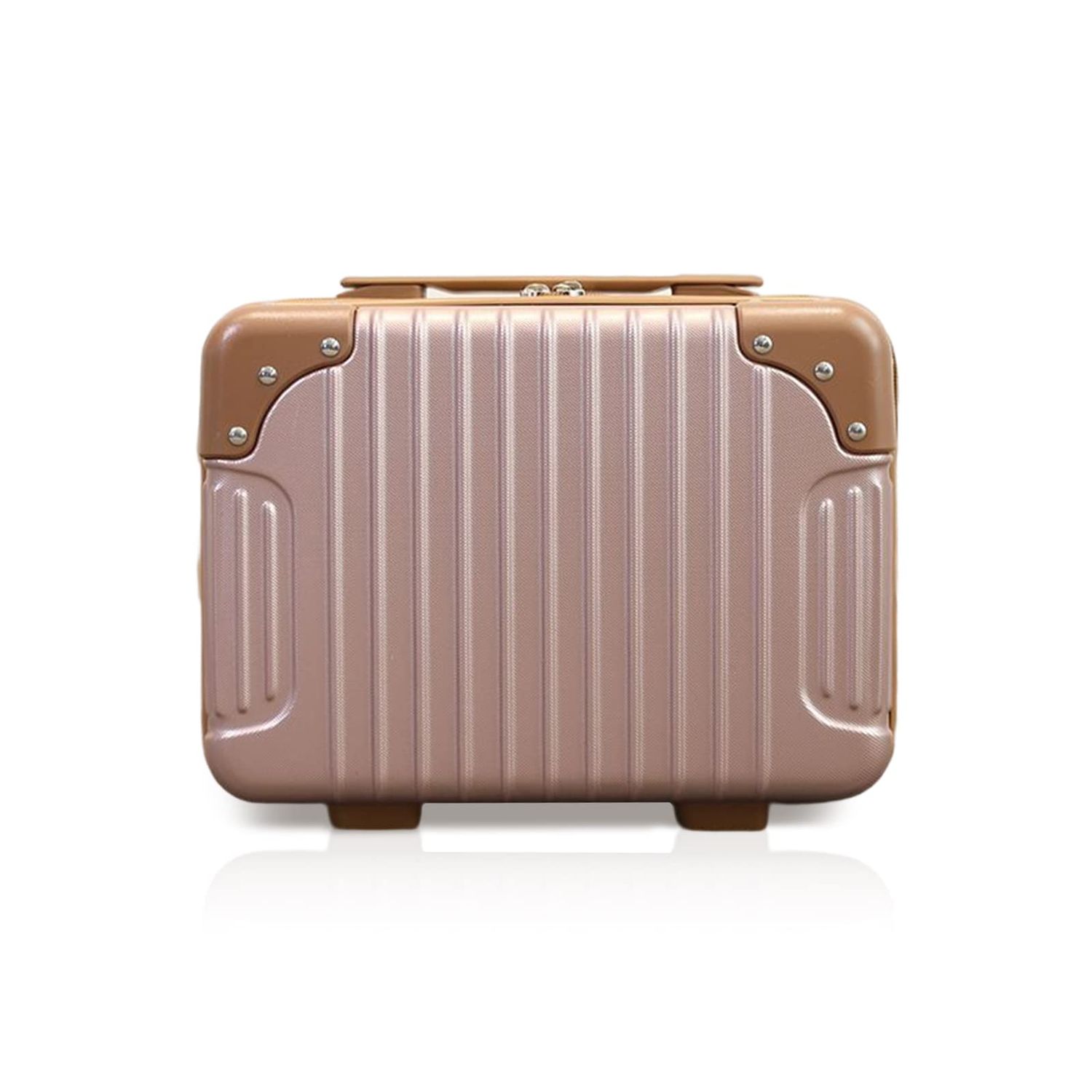 HAHONIA Makeup Travel Case Portable Waterproof Cosmetic Case ABS Hard Shell Toiletry Case with Elastic Band and Zipper for Women Girl Travel Beauty Case for Lipstick Skin Care