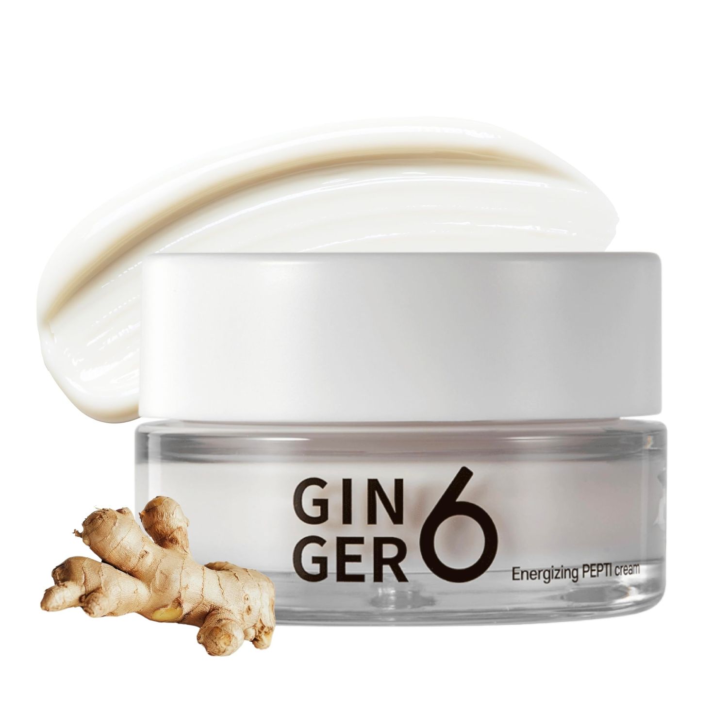 CELLMOA GINGER6 Ginger 6 Energizing PEPTI Cream (1.69fl. oz.) - Anti-Aging Formula, Revitalizing Skin Care, Overnight, with 52% of Ginger Water Extract, Niacinamide and Adenosine