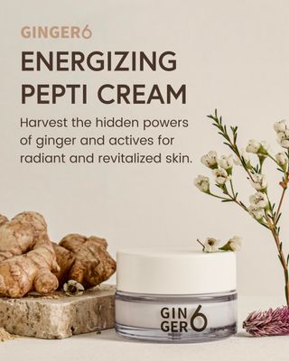CELLMOA GINGER6 Ginger 6 Energizing PEPTI Cream (1.69fl. oz.) - Anti-Aging Formula, Revitalizing Skin Care, Overnight, with 52% of Ginger Water Extract, Niacinamide and Adenosine