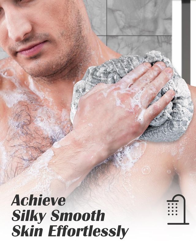 Back Scrubber for Shower and Dead Skin Removal, Exfoliating Body Scrubber for Smooth Skin Japan Washcloth for Shower &amp; Bath, Versatile Body Scrub Towel, Ideal for Skincare, Grey Super Hard