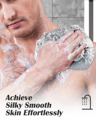 Back Scrubber for Shower and Dead Skin Removal, Exfoliating Body Scrubber for Smooth Skin Japan Washcloth for Shower &amp; Bath, Versatile Body Scrub Towel, Ideal for Skincare, Grey Super Hard