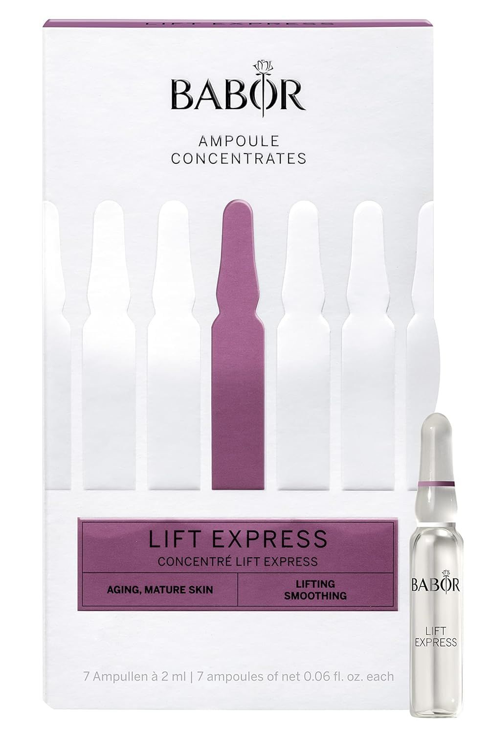 BABOR Lift Express Ampoule Concentrate, Instant Lifting Effect Fills Lines and Wrinkles Up To 6 Hours, Smoothing Skincare Capsule, Anti Aging Serum, Increase Firming &amp; Elasticity, 7 Treatments