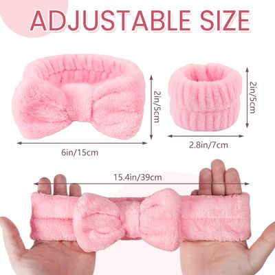 Fmeida Wrist Bands for Washing Face Skincare Headband Spa Headbands, White, 3 Pack