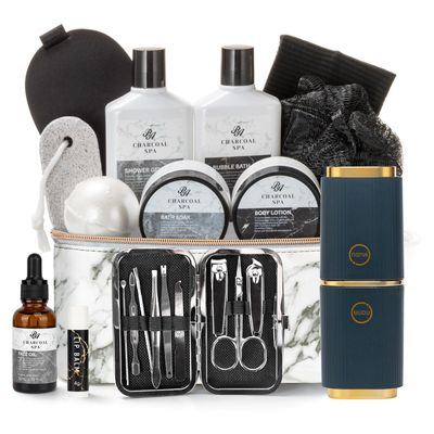 Bath Gift Basket for Men and Women, 23pcs Charcoal Luxury Home Spa Kit for Father and Mother Spa Kit in Cosmetics Bag Father&#39;s Day Birthday Gift for Christmas from RA ROSA ACCA