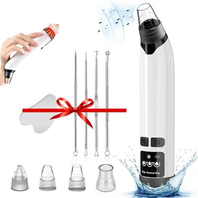 Blackhead Remover Vacuum for Face - Electric Black Head Remover Pore Vacuum, Acne Extractor Tools with 3 Suction Power, 4 Probes, USB Rechargeable Pimple Popper Pore Cleaner Tool Kit